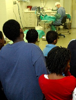 Kids watching surgery